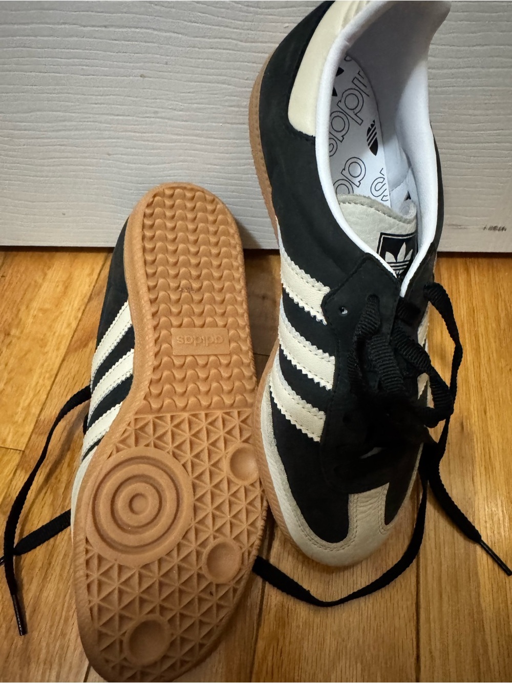 adidas Samba Sneakers in Black and Cream - Picture 2 of 4